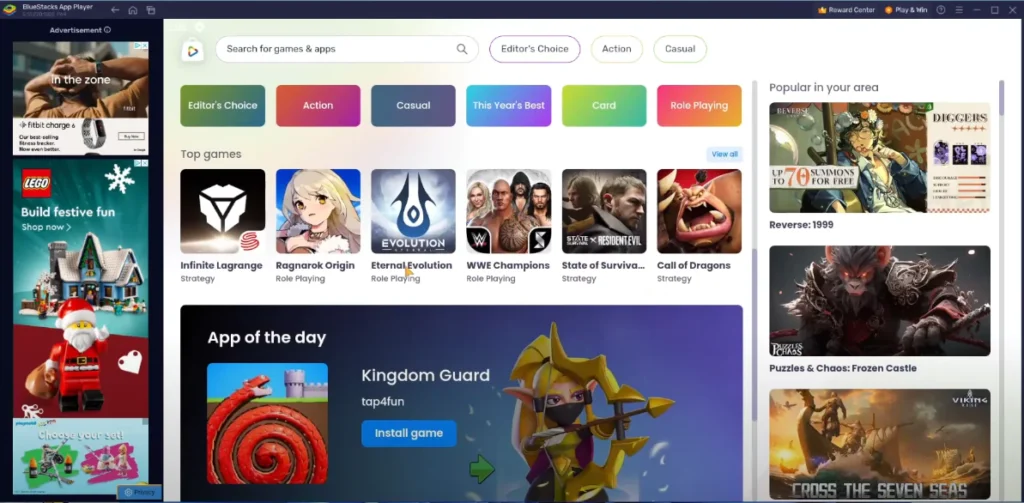 bluestacks home screen